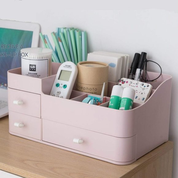 Women's Beautiful Large Capacity Desk Makeup Organizer with Drawers for Cosmetic - Picture 9 of 11